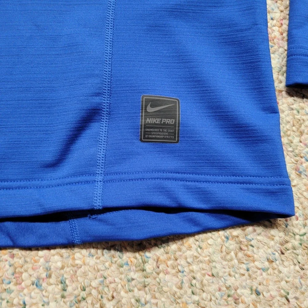 Nike Pro Hyperwarm Sweatshirt Mens Medium Blue Long Sleeve Base Layer Fitted Top